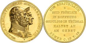 ALLEMAGNE
Prusse, Guillaume II (1888-1918). Médaille en or au poids de 20 ducats (1879), célébrant le mariage avec Augusta-Victoria de Schleswig-Hols...