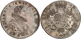 BELGIQUE
Brabant, Philippe IV (1621-1625). Double ducaton 1623, Bruxelles.
Av. Buste cuirassé et au col fraisé à droite. Rv. Écu couronné tenu par d...