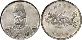 CHINE
République, Yuan Shih-kai. Dollar (c 1916)
Av. Buste coiffé de trois-quarts. Rv. Dragon.
Km. Y332, L&M 942.
Provenance : Collection Sax.
PC...