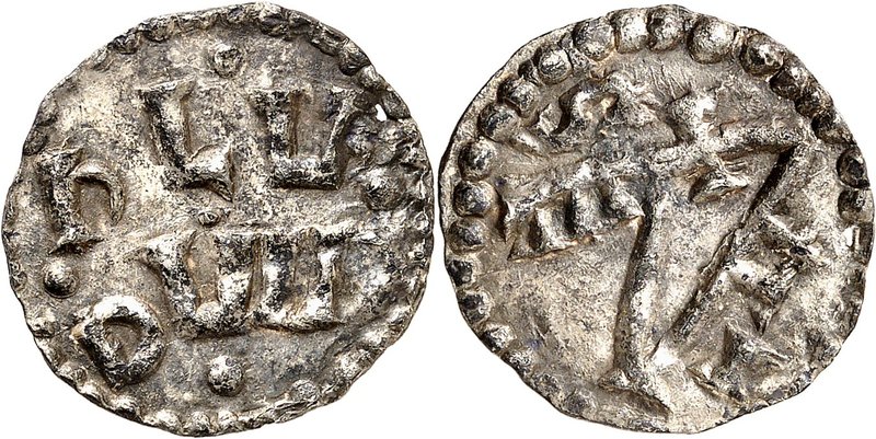 FRANCE / CAROLINGIENS
Louis le Pieux (814-840). Denier, Bourges, Cathédrale Sai...