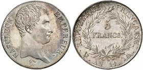 FRANCE
Premier Empire (1804-1814). 5 francs an 14 A, Paris.
Av. Tête nue à droite. Rv. Valeur dans une couronne.
G. 580.
Exemplaire ayant conservé...