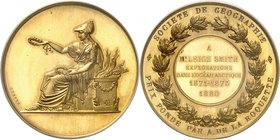 FRANCE
IIIème République (1870-1940). Médaille en or, décerné par la société de Géographie à Mr. Leigh Smith en 1880 pour l’exploration en Antarctiqu...