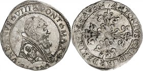 FRANCE FÉODALES
Avignon Vatican Urbain VIII (1623-1624). 1/2 franc 1638.
Av. Buste à droite. Rv. Croix fleurdelisée.
Munt. 216, PA 4409. 6,43 g.
F...