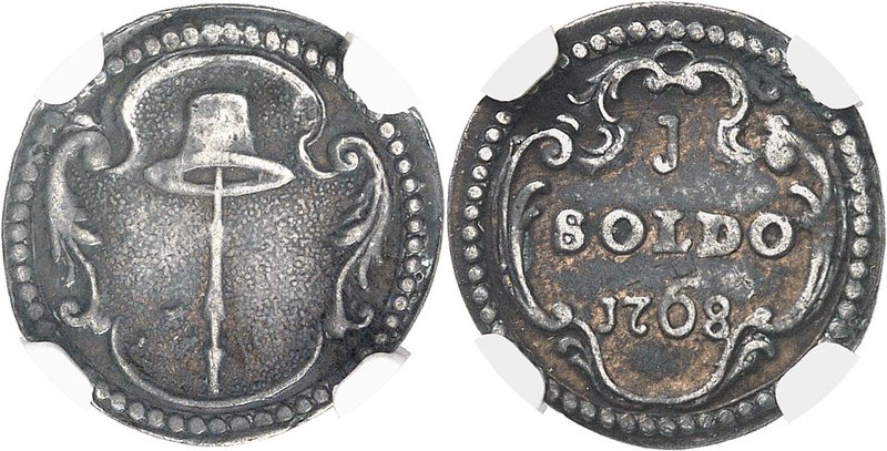 FRANCE FÉODALES
Corse, Pascal Paoli (1761-1768). Soldo 1768.
Av. Chapeau sur u...