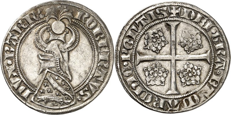 FRANCE FÉODALES
Lorraine, Robert duc de Bar (1352-1411). Gros.
Av. Écu penché ...
