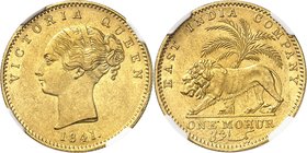 INDES
Victoria (1837-1901). Mohur 1841, Ier type.
Av. Tête nue à gauche. Rv. Lion devant un palmier.
Fr. 1595.
NGC MS 61. Rare, Superbe