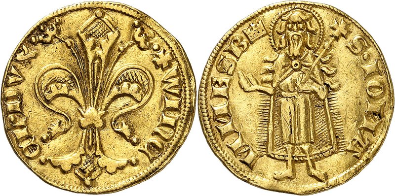 LIECHTENSTEIN
Wenceslas II (1353-1383). Florin d’or.
Av. Lis. Rv. Saint Jean B...