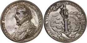 PAYS-BAS
Bataille de Lépante. Médaille en argent 1571, célébrant la victoire de Don Giovanni d’Autriche, fils de Charles V, sur les flottes ottomanes...