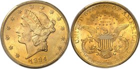 USA
20 dollars Liberty 1894 S, San Francisco
Av. Tête de Liberté à gauche. Rv. Aigle aux ailes déployées.
Fr. 178.
PCGS MS 64. Millésime rare dans...
