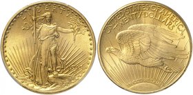 USA
20 dollars Saint-Gaudens 1915 S, San Francisco
Av. Liberté de face brandissant un flambeau ainsi qu’une branche d’olivier. Rv. Aigle volant à ga...