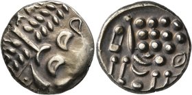 CELTIC, Britain. Durotriges. Uninscribed, circa 65 BC-AD 45. Stater (Electrum, 19 mm, 5.68 g, 4 h), 'Durotrigan E, Abstract (Cranborne Chase)' type. D...