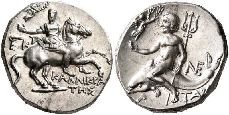 CALABRIA. Tarentum. Circa 240-228 BC. Didrachm or Nomos (Silver, 20 mm, 6.40 g, ...
