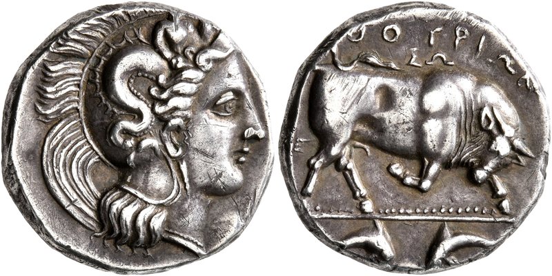 LUCANIA. Thourioi. Circa 350-300 BC. Didrachm or Nomos (Silver, 19 mm, 6.38 g, 1...