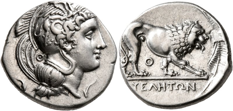 LUCANIA. Velia. Circa 340-334 BC. Didrachm or Nomos (Silver, 22 mm, 7.59 g, 12 h...