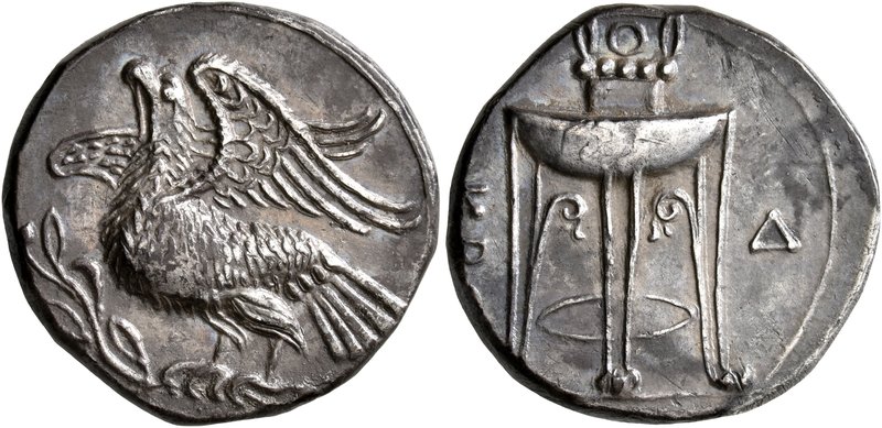BRUTTIUM. Kroton. Circa 350-300 BC. Didrachm or Nomos (Silver, 22 mm, 7.71 g, 7 ...
