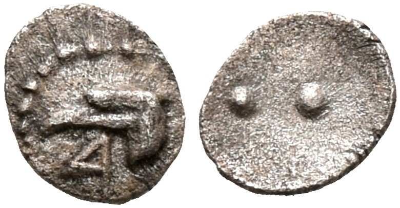SICILY. Akragas. Circa 460s-440s BC. Hexas - Dionkion (Silver, 5 mm, 0.06 g). He...