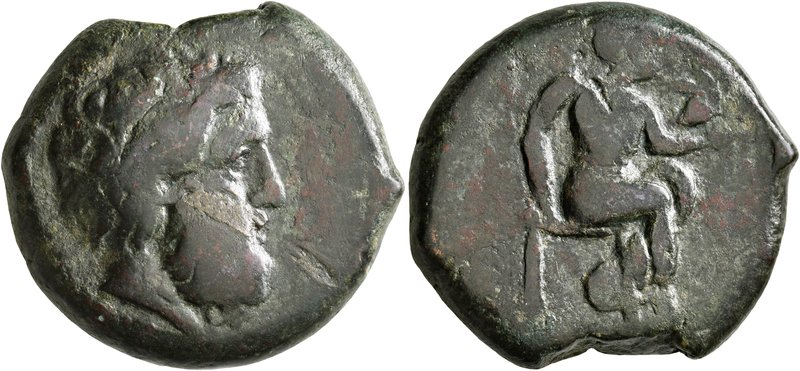 SICILY. Petra. 354/3-344 BC. Litra (Bronze, 31 mm, 31.27 g, 7 h). [ΠETPINΩN] Hea...
