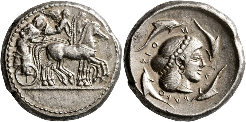 SICILY. Syracuse. Deinomenid Tyranny, 485-466 BC. Tetradrachm (Silver, 25 mm, 17...