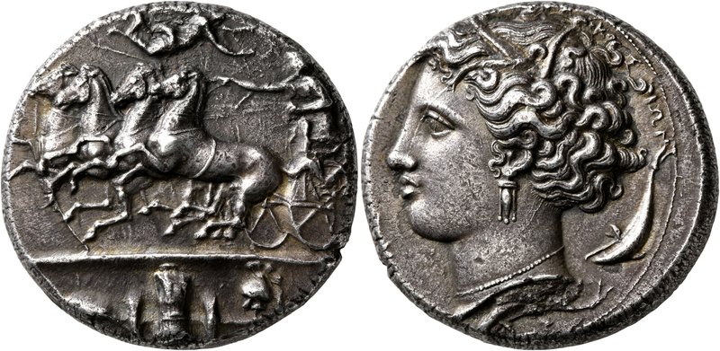 SICILY. Syracuse. Dionysios I, 405-367 BC. Dekadrachm (Silver, 34 mm, 42.17 g, 1...
