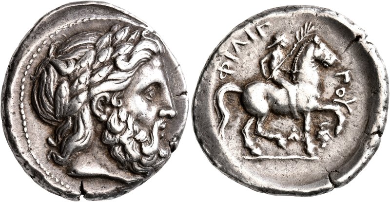 KINGS OF MACEDON. Philip II, 359-336 BC. Tetradrachm (Silver, 27 mm, 14.52 g, 4 ...