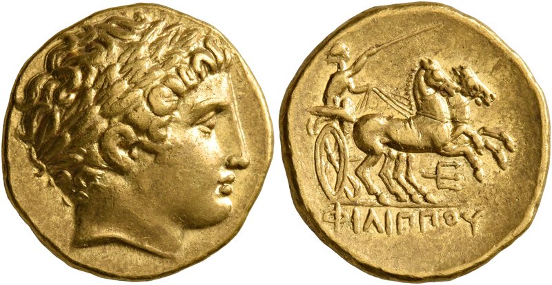 KINGS OF MACEDON. Philip II, 359-336 BC. Stater (Gold, 18 mm, 8.61 g, 12 h), Pel...