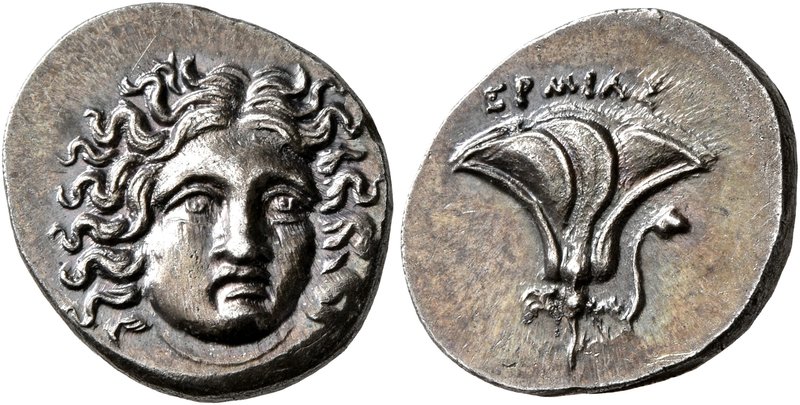KINGS OF MACEDON. Perseus, 179-168 BC. Drachm (Silver, 17 mm, 2.63 g, 5 h), pseu...