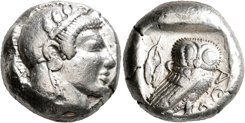 ATTICA. Athens. Circa 479/8-475 BC. Tetradrachm (Silver, 21 mm, 17.19 g, 4 h). H...