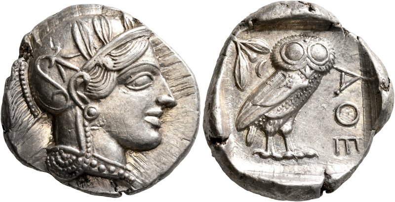 ATTICA. Athens. Circa 430s-420s BC. Tetradrachm (Silver, 25 mm, 17.19 g, 1 h). H...
