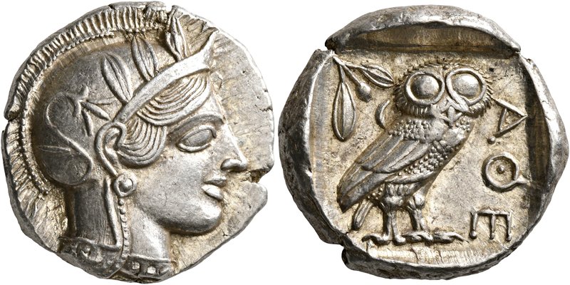 ATTICA. Athens. Circa 430s-420s BC. Tetradrachm (Silver, 25 mm, 17.24 g, 2 h). H...