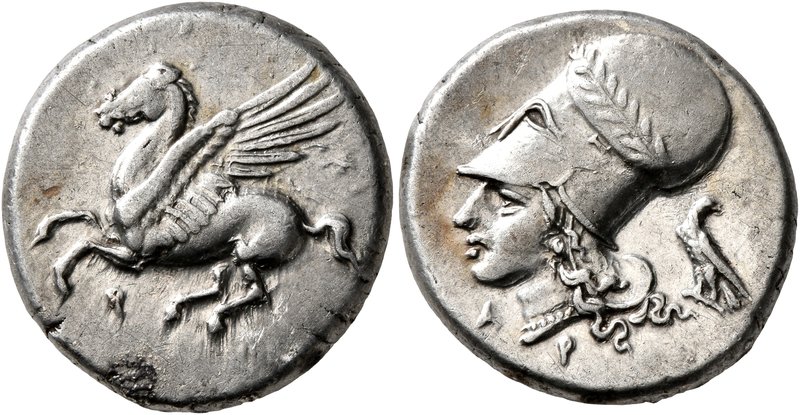 CORINTHIA. Corinth. Circa 375-300 BC. Stater (Silver, 21 mm, 8.61 g, 1 h). Ϙ Peg...