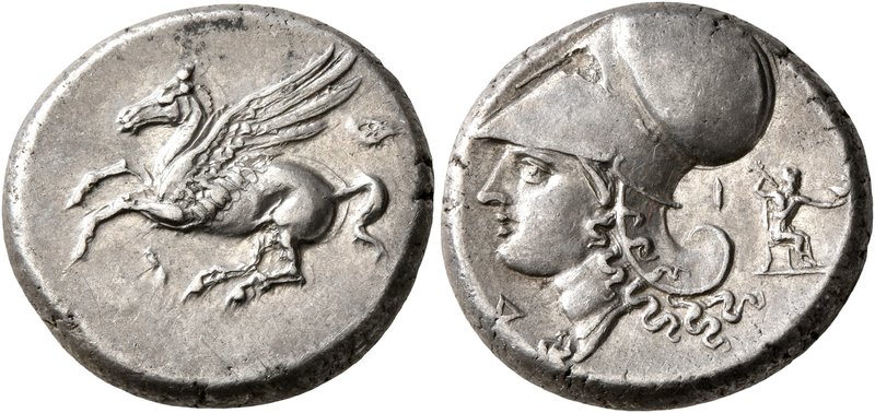 CORINTHIA. Corinth. Circa 375-300 BC. Stater (Silver, 20 mm, 8.61 g, 7 h). Ϙ Peg...