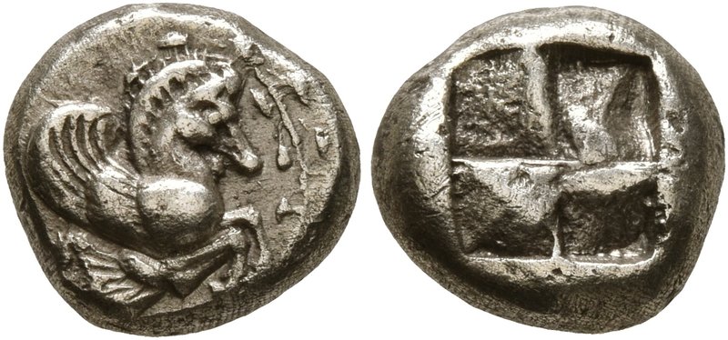 MYSIA. Lampsakos (?). Circa 500-450 BC. Hekte (Electrum, 10 mm, 2.13 g). Forepar...