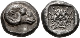 TROAS. Kebren. 5th century BC. Hemidrachm (Silver, 10 mm, 1.90 g, 6 h). Head of a ram to right. Rev. Facing gorgoneion with protruding tongue within i...