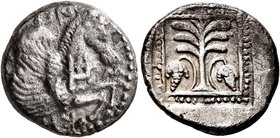 TROAS. Skepsis. 5th century BC. Drachm (Silver, 16 mm, 3.86 g, 11 h). Σ-KH-[ΨI]-ON Forepart of pegasus with curved wings to right; on neck, uncertain ...