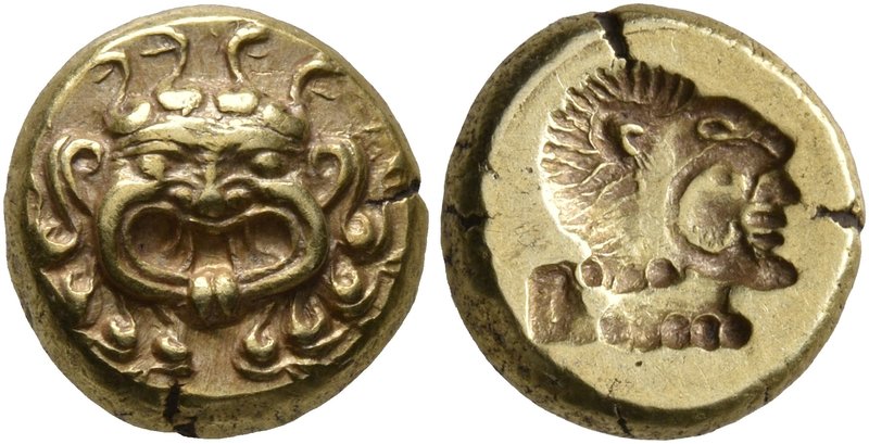 LESBOS. Mytilene. Circa 521-478 BC. Hekte (Electrum, 10 mm, 2.58 g, 6 h). Facing...