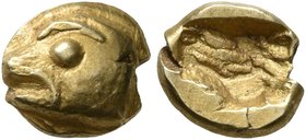 IONIA. Phokaia. Circa 625/600-550 BC. Myshemihekte – 1/24 Stater (Electrum, 7 mm, 0.68 g). Head of a seal to left. Rev. Rough incuse punch. BMFA -. Bo...
