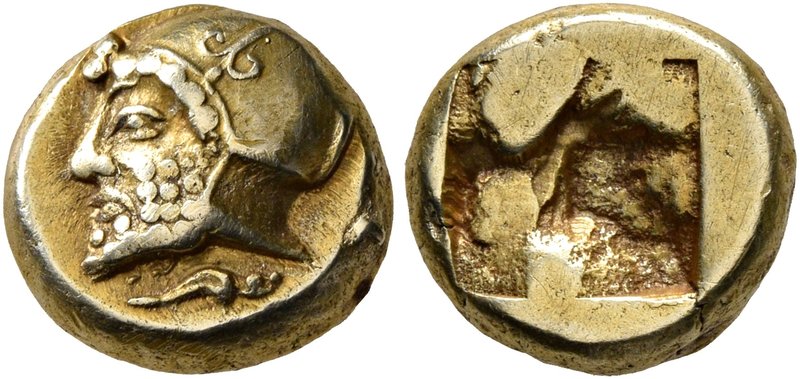 IONIA. Phokaia. Circa 521-478 BC. Hekte (Electrum, 10 mm, 2.56 g). Bearded male ...