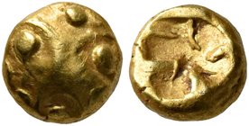 IONIA. Uncertain. Circa 600-550 BC. 1/24 Stater (Electrum, 5 mm, 0.64 g), Phokaic standard. Uncertain design with pellets around. Rev. Rough incuse. B...