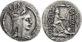 KINGS OF ARMENIA. Tigranes II ‘the Great’, 95-56 BC. Tetradrachm (Silver, 28 mm, 15.08 g, 2 h), Tigranokerta, circa 80-68. Draped bust of Tigranes II ...