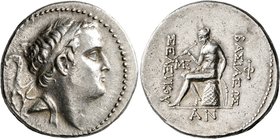SELEUKID KINGS OF SYRIA. Seleukos IV Philopator, 187-175 BC. Tetradrachm (Silver, 30 mm, 17.10 g, 1 h), 'wreath mint' (Damascus?). Diademed head of Se...