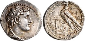 SELEUKID KINGS OF SYRIA. Alexander I Balas, 152-145 BC. Tetradrachm (Silver, 27 mm, 14.27 g, 1 h), Tyre, SE 164 = 149/8. Diademed and draped bust of A...