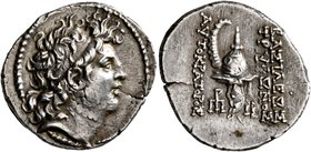 SELEUKID KINGS OF SYRIA. Tryphon, circa 142-138 BC. Drachm (Silver, 20 mm, 4.16 g, 12 h), Antiochia on the Orontes. Diademed head of Tryphon to right....