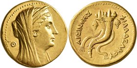 PTOLEMAIC KINGS OF EGYPT. Arsinoe II, wife of Ptolemy II, died 270 BC. Oktadrachm or Mnaieion (Gold, 28 mm, 27.77 g, 12 h), Alexandria, later 260s to ...
