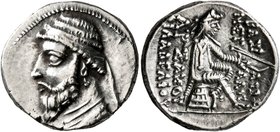 KINGS OF PARTHIA. Artabanos III, 126-122 BC. Drachm (Silver, 18 mm, 3.75 g, 12 h), Ekbatana. Diademed and draped bust of Artabanos III to left. Rev. B...