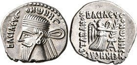 KINGS OF PARTHIA. Vonones I, circa 8-12. Drachm (Silver, 19 mm, 3.89 g, 12 h), Ekbatana. BACIΛЄYC ONωNHC Diademed and draped bust of Vonones I to left...
