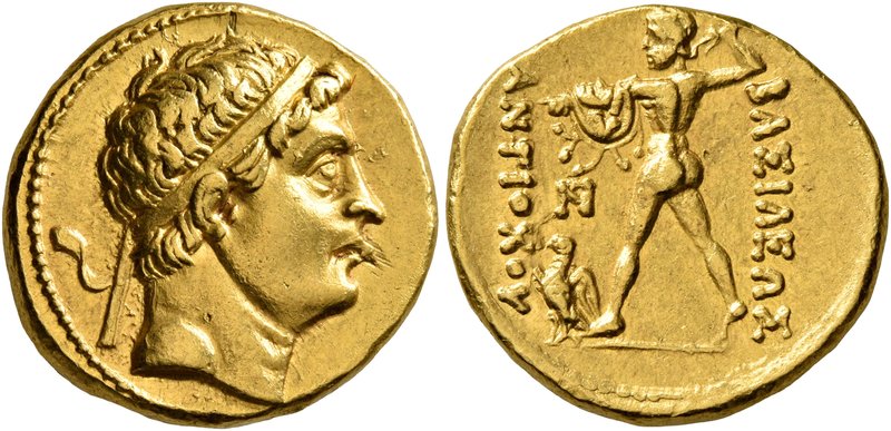 BAKTRIA, Greco-Baktrian Kingdom. Diodotos I, circa 255-235 BC. Stater (Gold, 17 ...