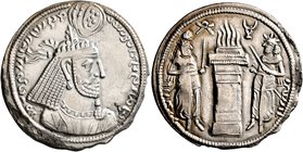 SASANIAN KINGS. Narseh, 293-303. Drachm (Silver, 25 mm, 4.09 g, 2 h), Ktesiphon. Draped bust of Narseh to right, wearing crown with korymbos. Rev. Fir...