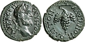 THRACE. Hadrianopolis. Septimius Severus, 193-211. Hemiassarion (Bronze, 18 mm, 3.17 g, 1 h). AY K•Λ•CЄΠ CЄY HP OC Laureate head of Septimius Severus ...
