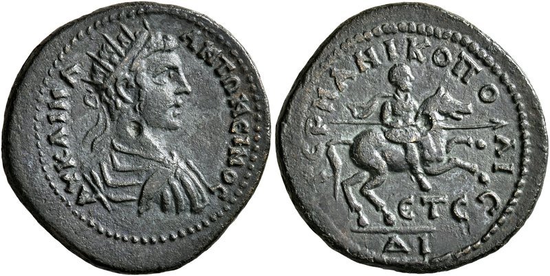 PAPHLAGONIA. Germanicopolis. Caracalla, 198-217. Assarion (Orichalcum, 20 mm, 3....