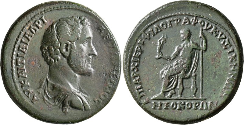MYSIA. Cyzicus. Antoninus Pius, 138-161. Hexassarion (Orichalcum, 34 mm, 25.61 g...